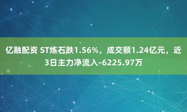 亿融配资 ST炼石跌1.56%，成交额1.24亿元，近3日主力净流入-6225.97万